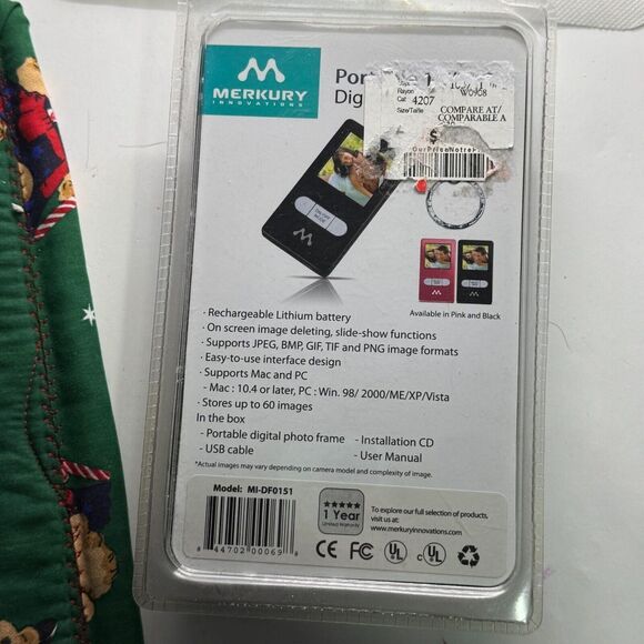 Merkury Innovations 1.5-Inch Digital Photo Key chain Blk. MI-DF0151 New USB - Picture 2 of 3